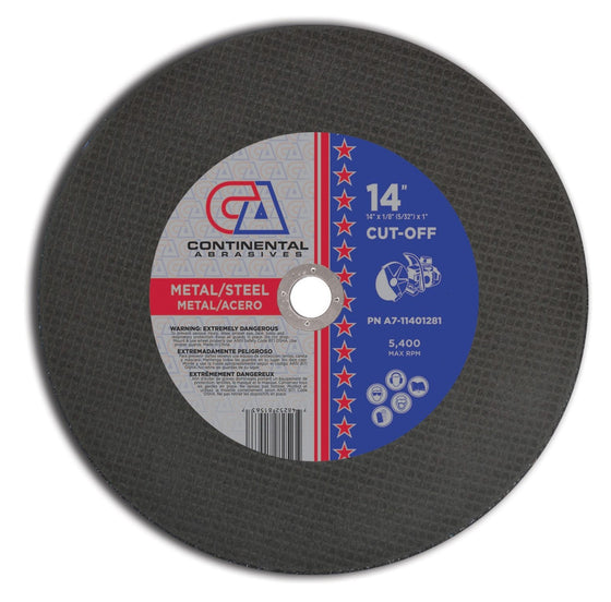 14" x 1/8" (5/32") x 1" T1 Triple Reinforced High-Speed Gas Powered Saw Wheels For Metal and Steel