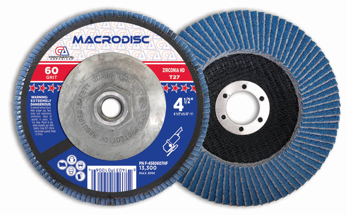 60 Grit Type 27 Jumbo Zirconia High-Density Flap Discs For Metal Sandi ...