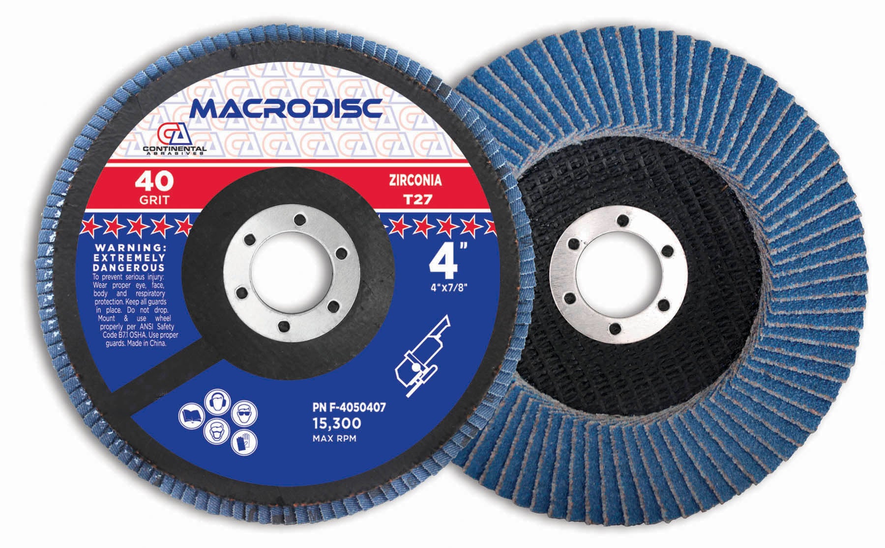 40 GritT27 Standard Zirconia Flap Discs For Grinding and Finishing Surfaces