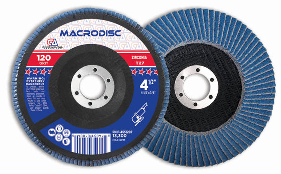 120 Grit T27 Standard Zirconia Flap Discs For Grinding and Finishing Surfaces