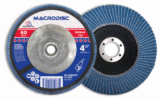 60 Grit Type 27 Jumbo Zirconia High-Density Flap Discs For Metal Sanding